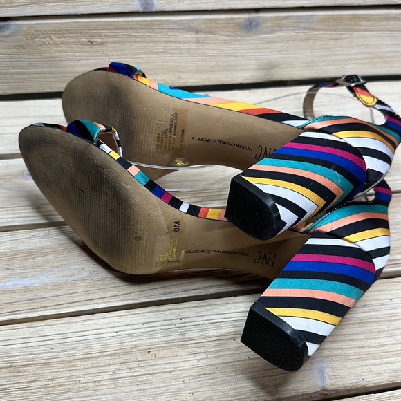 INC Kivah Multi Color Block Heel Sandals Size 8M - Picture 9 of 12